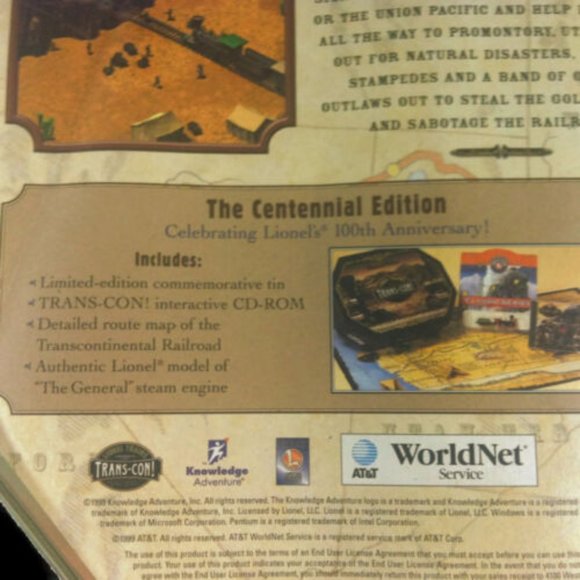 Lionel Trains Trans Con Centennial Edition Tin PC CD-ROM Game Steam Engine - Picture 6 of 9